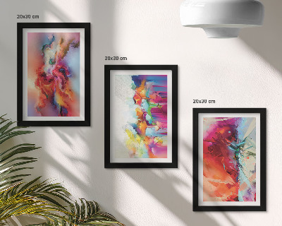 Stenska galerija slik Barvite abstrakcije z dinamičnimi oblikami in liki