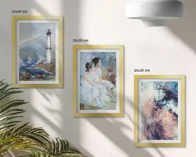 Stenska galerija slik abstraktni svetilnik in plesalci