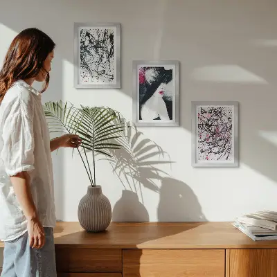 Stenska galerija slik abstraktni vzorci z žensko v klobuku