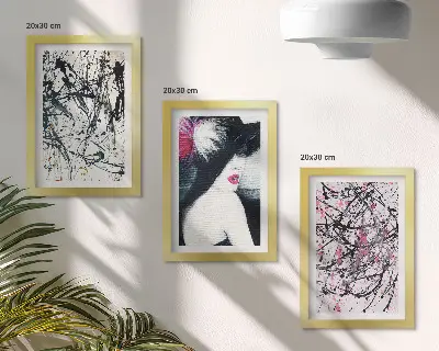 Stenska galerija slik abstraktni vzorci z žensko v klobuku