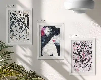 Stenska galerija slik abstraktni vzorci z žensko v klobuku