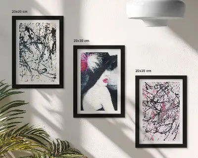 Stenska galerija slik abstraktni vzorci z žensko v klobuku