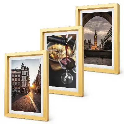 Stenska galerija slik komplet s motivi mesta, hrane in razgledom na London