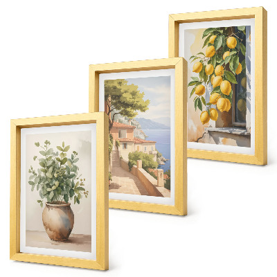 Stenska galerija slik Rože v vazi s pogledom na morje in limone