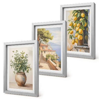 Stenska galerija slik Rože v vazi s pogledom na morje in limone