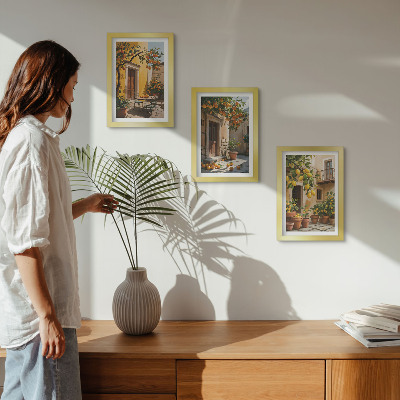 Stenska galerija slik Agrumi na sončnem dvorišču z rastlinami