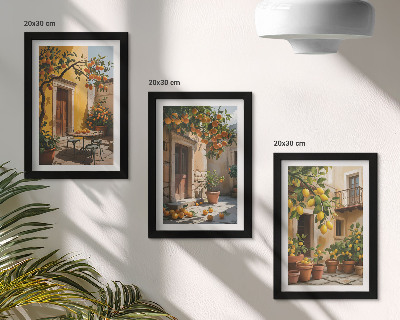 Stenska galerija slik Agrumi na sončnem dvorišču z rastlinami