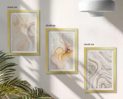 Stenska galerija slik z abstraktnimi toplimi vzorci in elegantnimi motivi