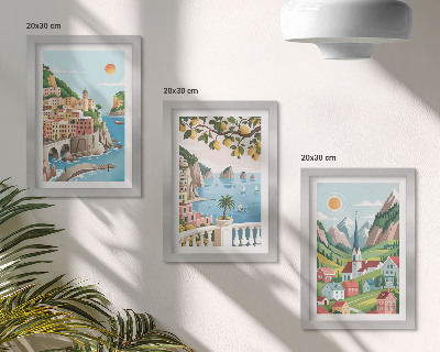 Stenska galerija slik Slikovite pokrajine z morjem in agrumi