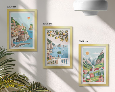 Stenska galerija slik Slikovite pokrajine z morjem in agrumi