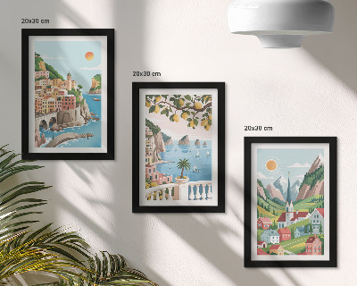 Stenska galerija slik Slikovite pokrajine z morjem in agrumi
