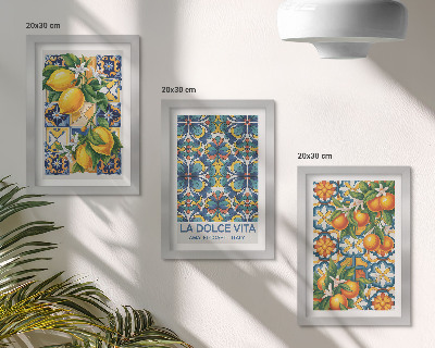 Stenska galerija slik Cvetovi limone in pomaranče v pisanih vzorcih