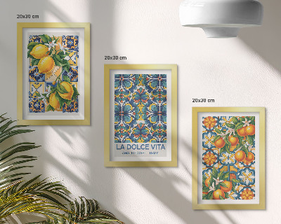 Stenska galerija slik Cvetovi limone in pomaranče v pisanih vzorcih