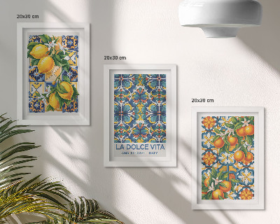 Stenska galerija slik Cvetovi limone in pomaranče v pisanih vzorcih