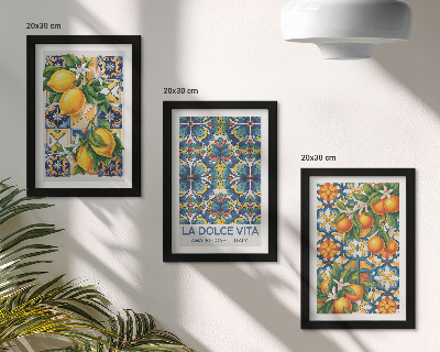 Stenska galerija slik Cvetovi limone in pomaranče v pisanih vzorcih