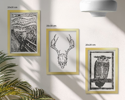 Stenska galerija slik Navdihnjeno s sliko Scream z lobanjo in sovo v grafičnem slogu