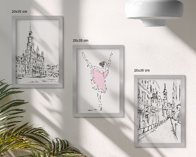 Komplet slik v okvirju Elegantne podobe plesnih balerin in arhitekture