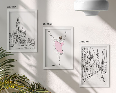 Komplet slik v okvirju Elegantne podobe plesnih balerin in arhitekture