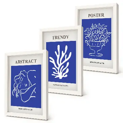 Komplet plakatov v okvirjih Henri Matisse elegantni modri motivi