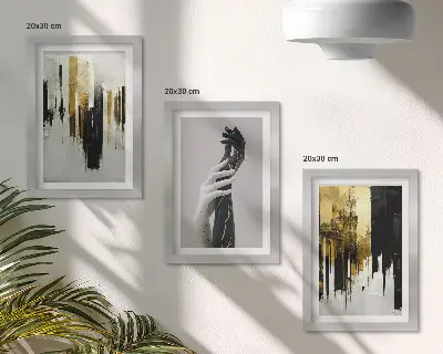 Stenska galerija slik abstraktni vzorci slikanja z dvema rokama