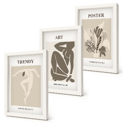 Set 3 slik v okvirju Človeške figure z rastlinami, Henri Matisse