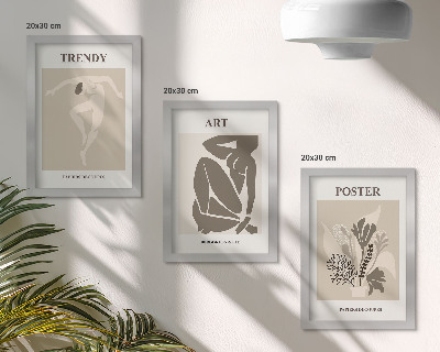Set 3 slik v okvirju Človeške figure z rastlinami, Henri Matisse