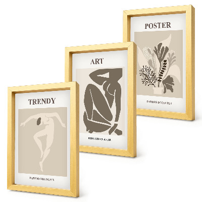 Set 3 slik v okvirju Človeške figure z rastlinami, Henri Matisse