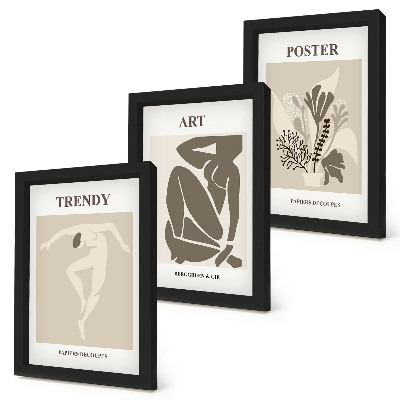 Set 3 slik v okvirju Človeške figure z rastlinami, Henri Matisse
