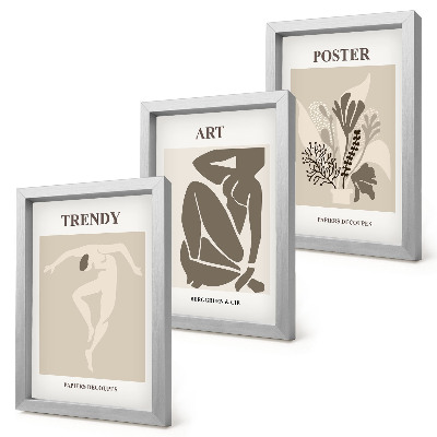 Set 3 slik v okvirju Človeške figure z rastlinami, Henri Matisse