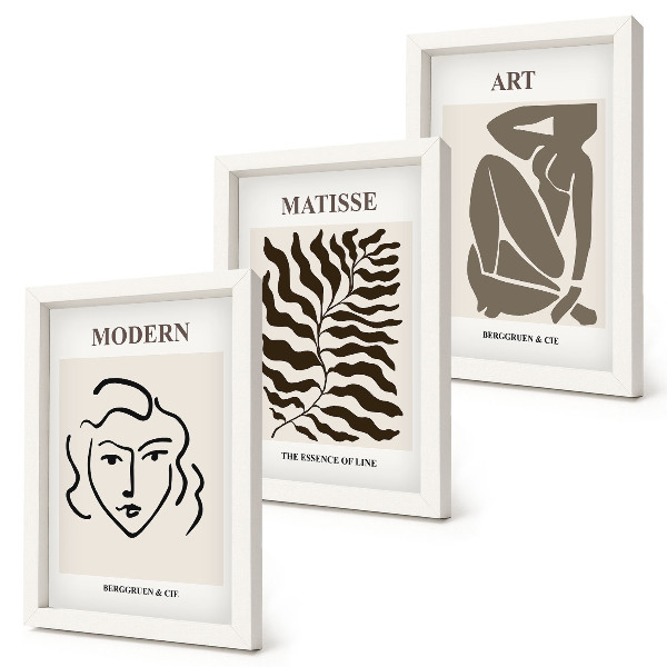 Stenska galerija slik Elegantna grafika s črtami in figurami v nevtralnih barvah