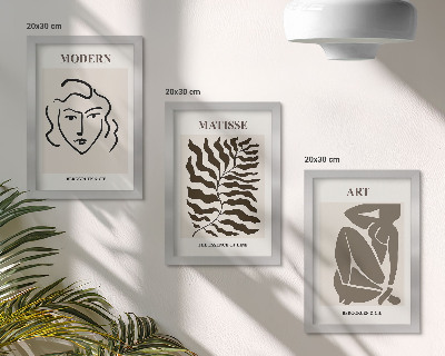 Stenska galerija slik Elegantna grafika s črtami in figurami v nevtralnih barvah