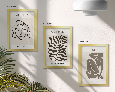 Stenska galerija slik Elegantna grafika s črtami in figurami v nevtralnih barvah