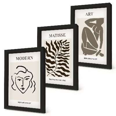Stenska galerija slik Elegantna grafika s črtami in figurami v nevtralnih barvah