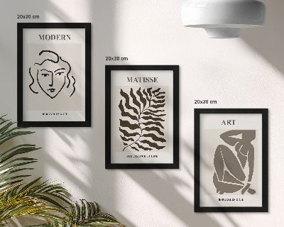 Stenska galerija slik Elegantna grafika s črtami in figurami v nevtralnih barvah