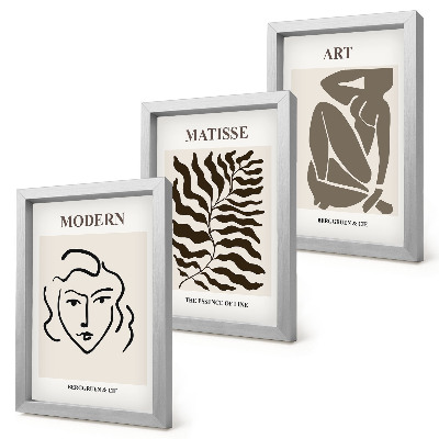Stenska galerija slik Elegantna grafika s črtami in figurami v nevtralnih barvah