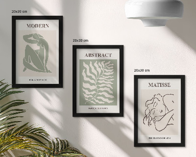 Stenska galerija slik Elegantne slike v zelenih odtenkih s figurami in listi