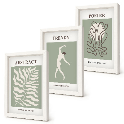 Komplet slik v okvirju Rastlinski vzorci v odtenkih zelene, Henri Matisse