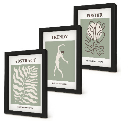 Komplet slik v okvirju Rastlinski vzorci v odtenkih zelene, Henri Matisse