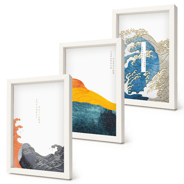 Stenska galerija slik Valovi v japonskem grafičnem slogu
