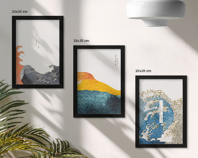 Stenska galerija slik Valovi v japonskem grafičnem slogu