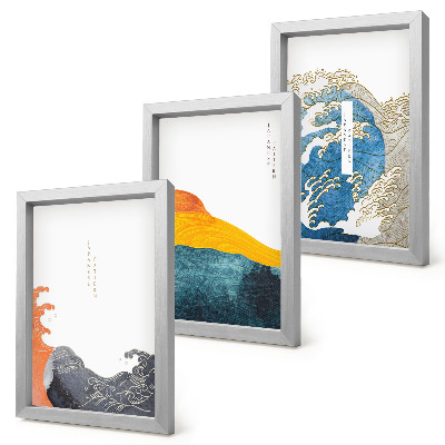 Stenska galerija slik Valovi v japonskem grafičnem slogu