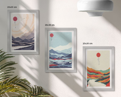 Stenska galerija slik Japonske abstraktne gorske pokrajine