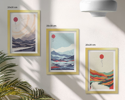 Stenska galerija slik Japonske abstraktne gorske pokrajine