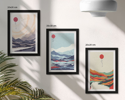 Stenska galerija slik Japonske abstraktne gorske pokrajine