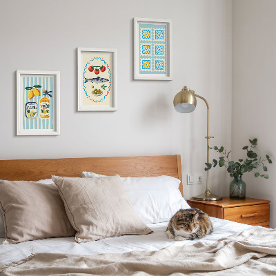 Komplet slik v okvirju Ilustracije kuhinj v mediteranskem slogu