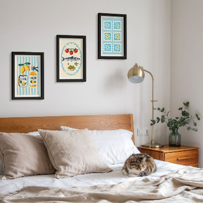 Komplet slik v okvirju Ilustracije kuhinj v mediteranskem slogu
