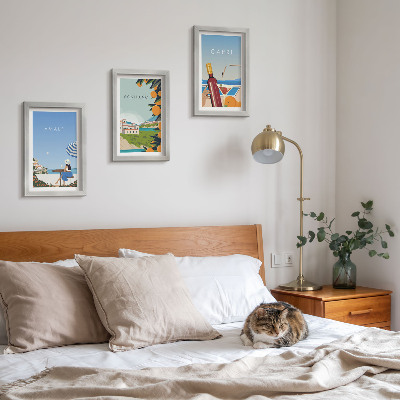 Komplet slik v okvirju Počitniški razgledi na Amalfi, Positano in Capri
