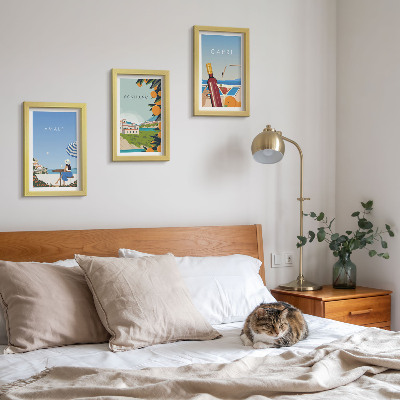 Komplet slik v okvirju Počitniški razgledi na Amalfi, Positano in Capri
