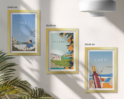 Komplet slik v okvirju Počitniški razgledi na Amalfi, Positano in Capri