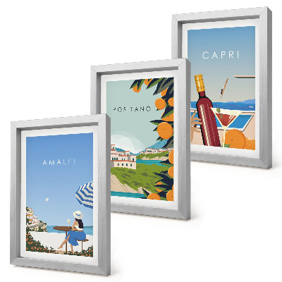 Komplet slik v okvirju Počitniški razgledi na Amalfi, Positano in Capri